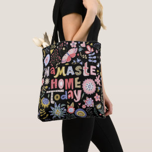 Tote Bag Namaste Accueil Aujourd'hui Folk Art Floral