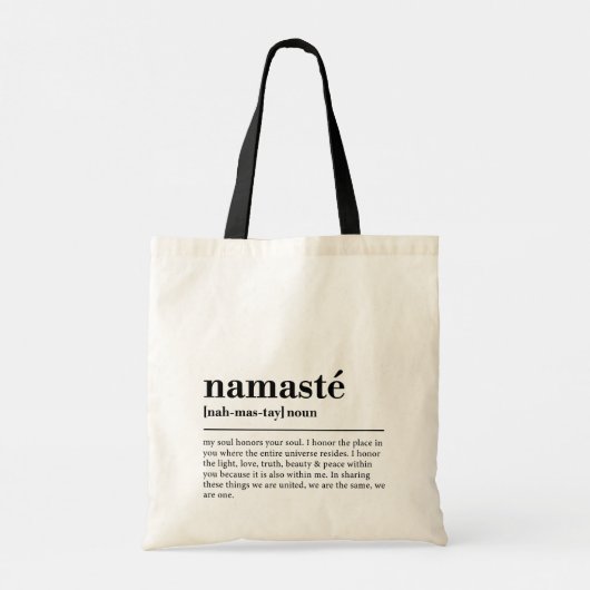 Tote Bag Namaste Définition Yoga Moderne Méditation Minimal (Dos)