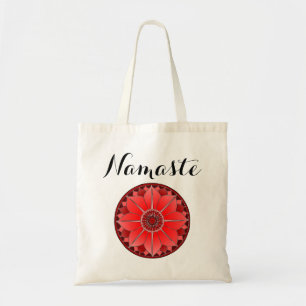Tote Bag Namaste Moderne Mandala Rouge