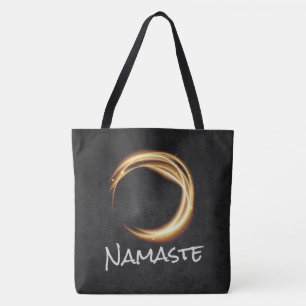 Tote Bag Namaste Yoga Méditation Instructeur Black Gold ZEN