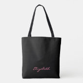 Tote Bag Name, Abstract Pattern Pink Black Gold Circles (Dos)