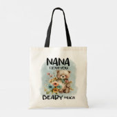 Tote Bag Nana I Love You Beary Many - Nom Personnalisé (Dos)