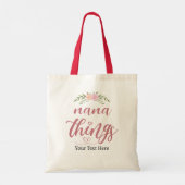 Tote Bag Nana Things Custom Floral Don de petits-enfants (Dos)