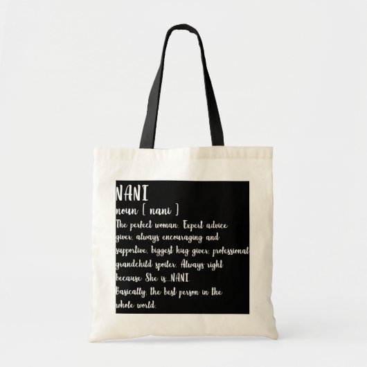 Tote Bag Nani Définition Grand-mère Fête des mères Femmes (Devant)