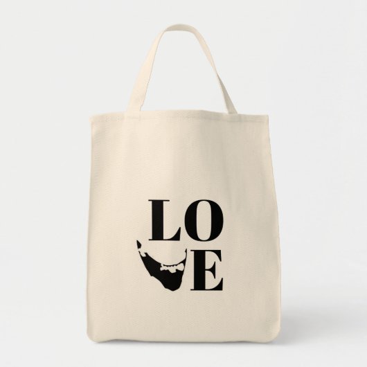 Tote Bag Nantucket Love Graphic Print Island Silhouette (Devant)