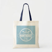 Tote Bag Nantucket, MA nom personnalisé, ancre nautique (Devant)