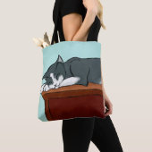 Tote Bag Napping Kitty (De près)