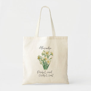 Tote Bag Narcisse Décembre Fleur de naissance Nom personnal