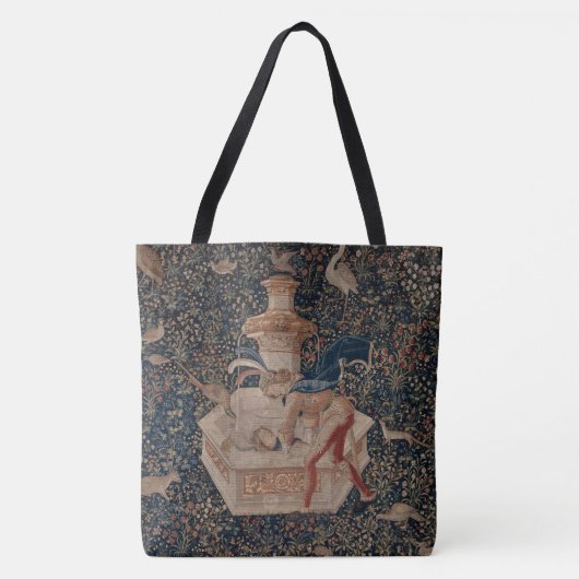 Tote Bag Narcissus at the Well, Medieval Tapestry (Devant)