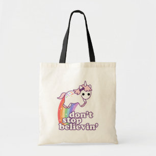 Tote Bag N'arrêtez pas Believin dans les licornes