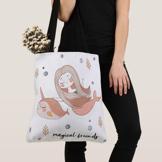 Tote Bag Narwhal et amis magiques de sirène (De près)