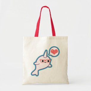 Tote Bag Narwhal nerd mignon