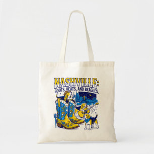 Tote Bag Nashville Tennessee Bottes Rythmes et Beagles