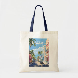 Tote Bag Nassau Bahamas Travel Art Vintage