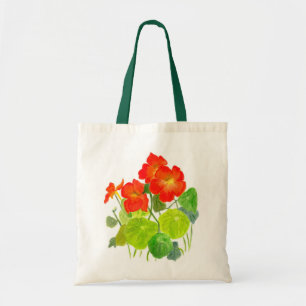 Tote Bag Nasturtiums à main rouge vif