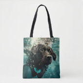 Tote Bag Natation Labrador Chiot Design sous-marin (Devant)
