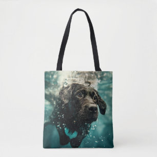 Tote Bag Natation Labrador Chiot Design sous-marin