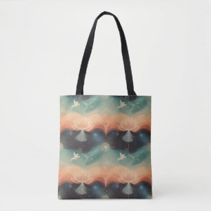 Tote Bag Nature abstraite : conception minimaliste de lotus