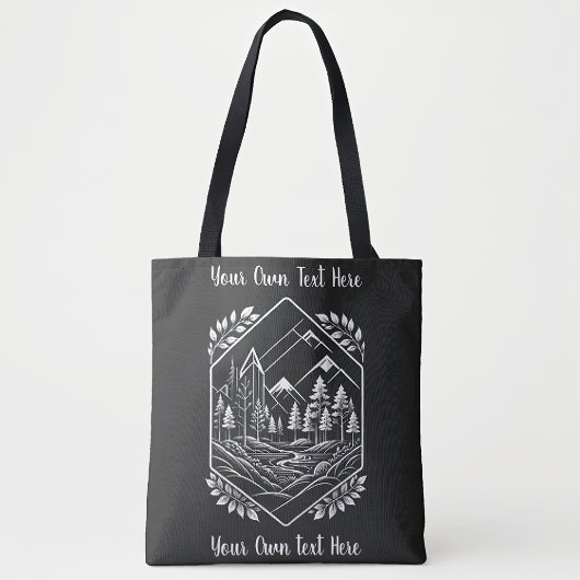 Tote Bag Nature Hiker River Badge Your Text