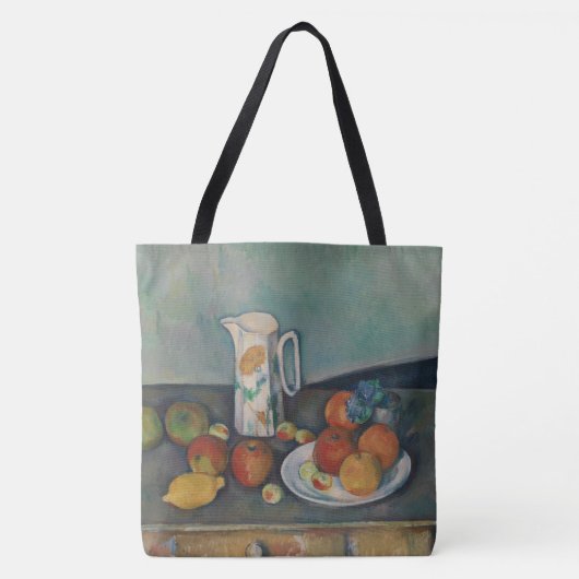 Tote Bag Nature morte, Pot à lait et fruits sur une table, (Devant)