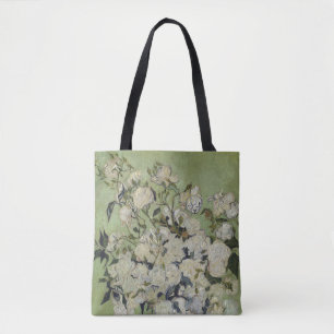 Tote Bag Nature morte : Roses roses dans un vase par Van Go