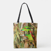 Tote Bag Nature tropicale Parrots Oiseaux verts (Dos)