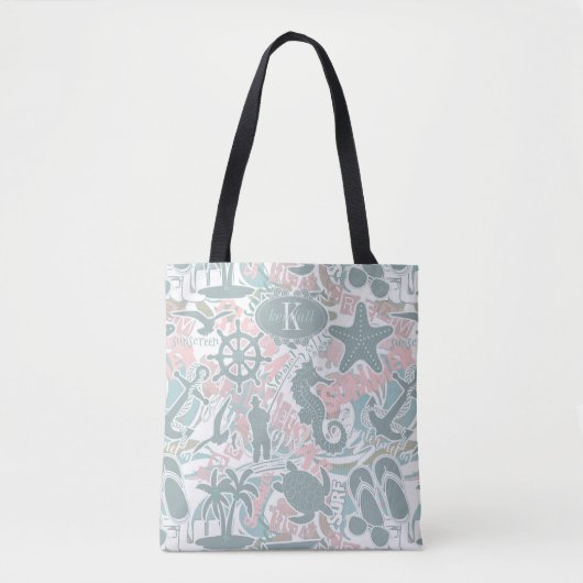 Tote Bag Nautical Beach Collage (Devant)