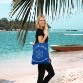 Tote Bag Nautical Custom grooms Nom Ancre Roue Marine Bleu