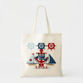 Tote Bag Nautical Hello marin Ancre Voilier Conception de b (Devant)
