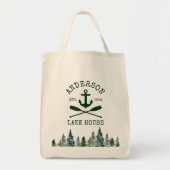 Tote Bag Nautical Lake House Ancre Oars Pines Épicerie (Devant)