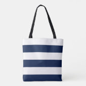 Tote Bag Nautical Navy Stripe Wedding Party Customisé (Dos)