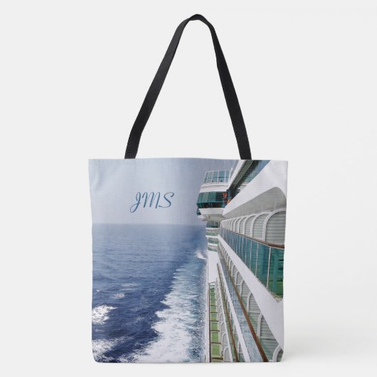 Tote Bag Nautique décoré d'un monogramme de balcons de (Devant)