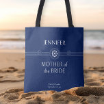Tote Bag Nautique Mariage fête de la mariée Mère de la mari<br><div class="desc">Sac fourre-tout de fête nuptiale avec thème nautique pour personnaliser pour chacun des membres de votre fête nuptiale. Le texte personnalisé inclut votre nom d'invité, votre rôle ou relation et, le nom de la mariée et du marié et leur date de mariage. Si vous voulez vous aventurer dans l'outil de...</div>