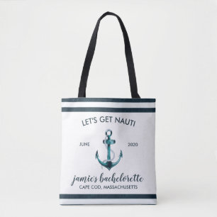 Tote Bag Nautique Navy & Blanc Enterrement de Vie de Jeune