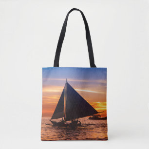 Tote Bag Navigation de Paraw au coucher du soleil