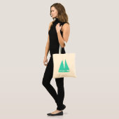 Tote Bag Navire nautique turquoise (Devant (modèle))