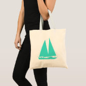 Tote Bag Navire nautique turquoise (Devant (produit))
