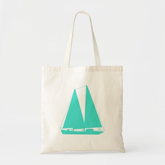 Tote Bag Navire nautique turquoise (Devant)