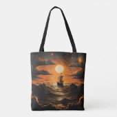 Tote Bag Navire naviguant la nuit (Dos)