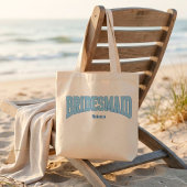 Tote Bag Navy + Blue Faux Glitter BRIDESMAID