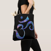 Tote Bag Navy Marbré Om (De près)