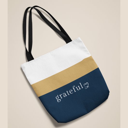 Tote Bag Navy Or Blanc Rayé | Affirmation Positive