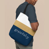 Tote Bag Navy Or Blanc Rayé | Affirmation Positive