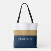 Tote Bag Navy Or Blanc Rayé | Affirmation Positive (Dos)