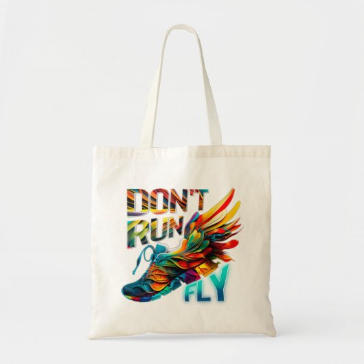 Tote Bag Ne cours pas, Fly | Neon Running shoe (Devant)