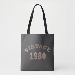 Tote Bag Né en 1980 cadeau d'anniversaire vintage