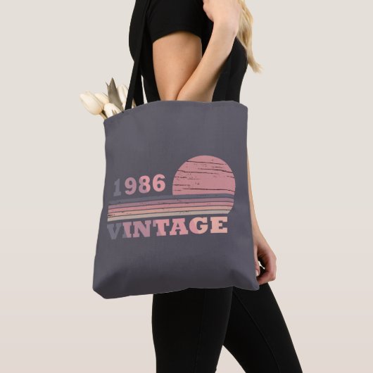 Tote Bag né en 1986 cadeau d'anniversaire vintage (De près)