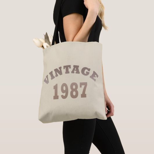 Tote Bag né en 1987 anniversaire vintage (De près)
