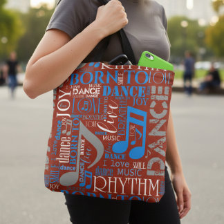 Tote Bag Né en Danse Bleu/Blanc/N'importe quelle couleur ID