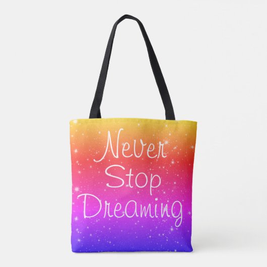 Tote Bag Ne jamais cesser de rêver Rainbow Stars (Dos)